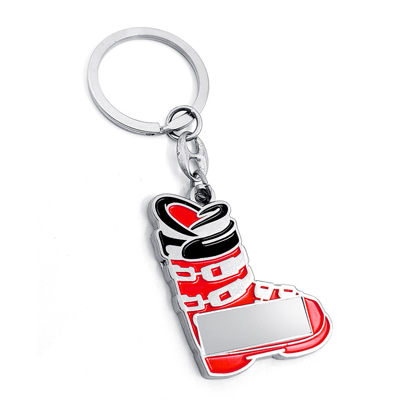 Cartoon shoes metal zinc alloy baking paint keychain