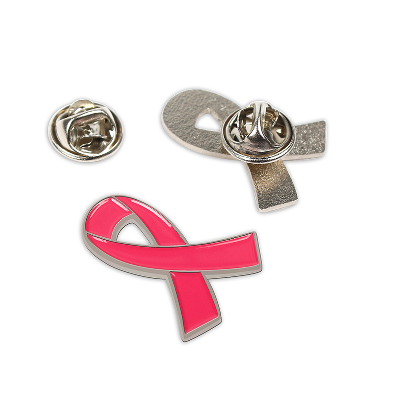 Pin Button Conference Badge Volunteer Custom Maker Emblems And Badges Breast Cancer Awareness Brooches Pink Ribbon Iron 50 Metal