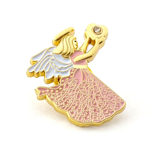 Creative Cartoon Angel Girl Shape Alloy Baking Lacquer Badge