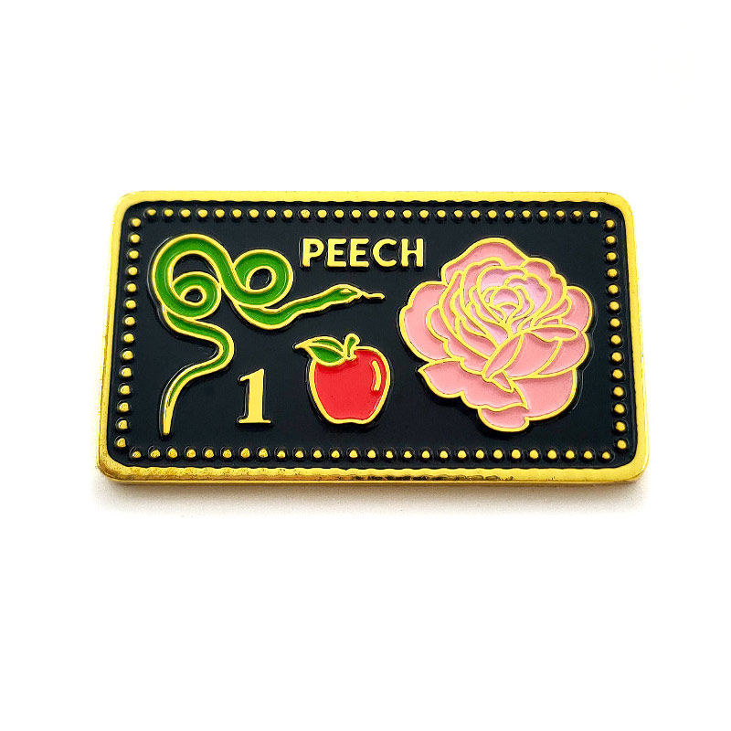 Personalised rose enamel brooch cartoon student pink rose baked enamel brooch pin pin badge