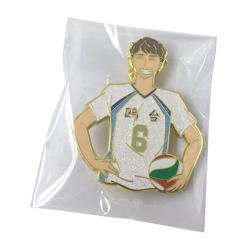 Basketball Boys Brooch Cartoon Metal Badge Bag Buckle Anime Brooch