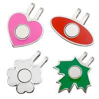 Soft Enamel Four Leaf Hat Clips Golf Custom Ball Marker Hat Clip Divot Tool Set Golf Ball Marker Hat Clip