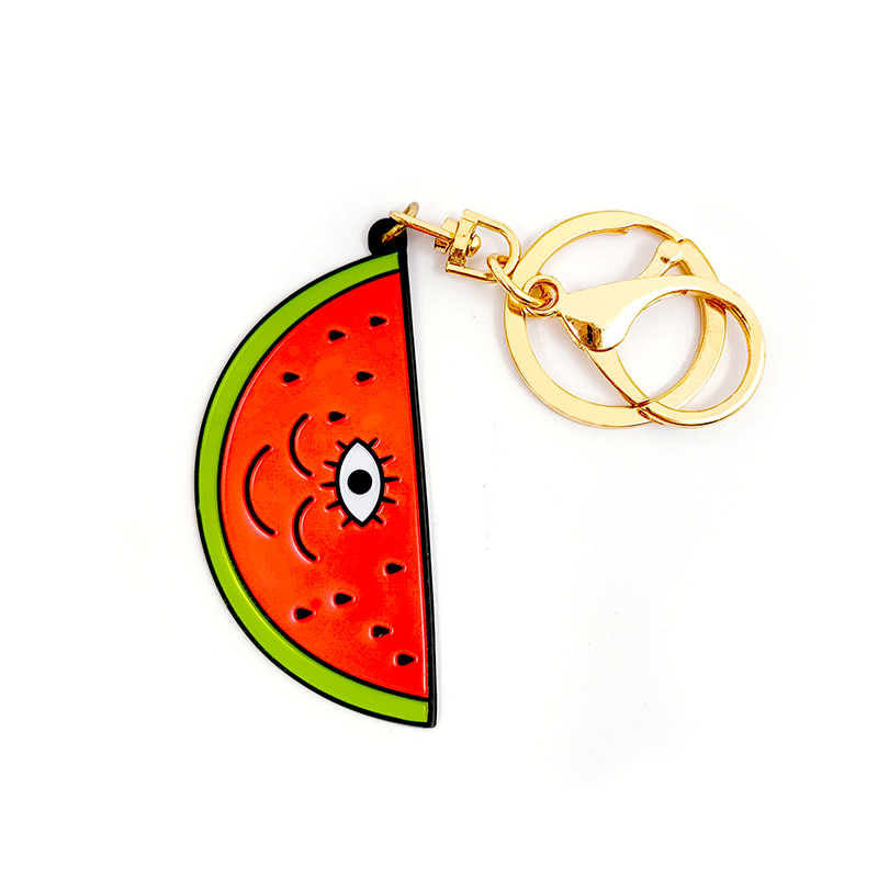 Metal creative watermelon keychain business gifts personality men and women pendant