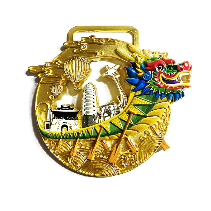 Factory metal medals custom uv printing colouring zinc alloy die-casting plating medals