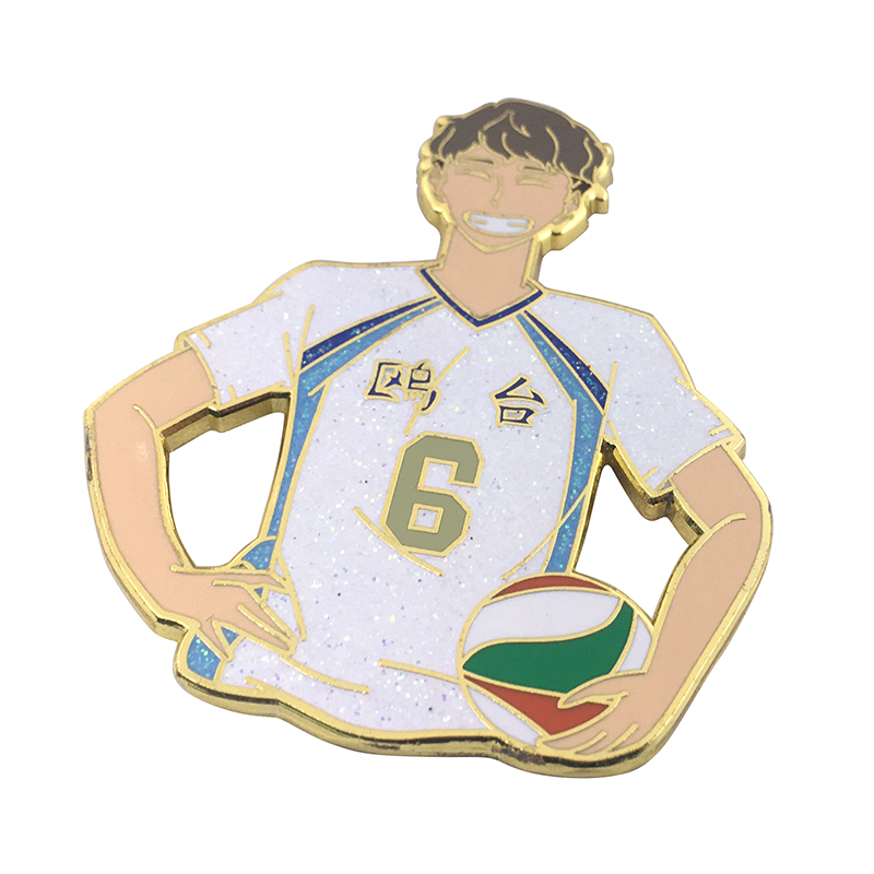 Basketball Boys Brooch Cartoon Metal Badge Bag Buckle Anime Brooch