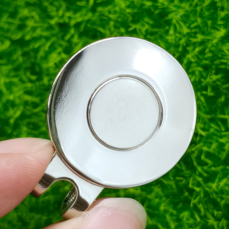 25mm Blank Golf Strong Magnetic Golf Ball Marker Hat Clip Bigger Magnet Silver Wholesale Accessories Custom Hat Clips