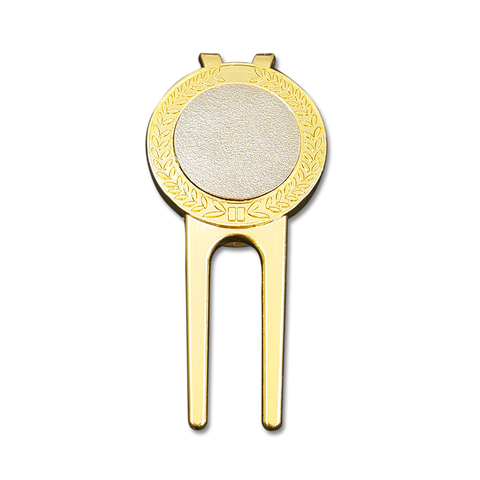 High Quality Luxury Magnet Personalized Blank Custom Golf Divot Cleaning Repair Tool with Removable Golf Ball Marker Fork