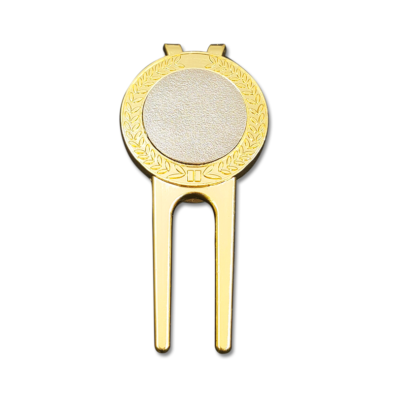 High Quality Luxury Magnet Personalized Blank Custom Golf Divot Cleaning Repair Tool with Removable Golf Ball Marker Fork