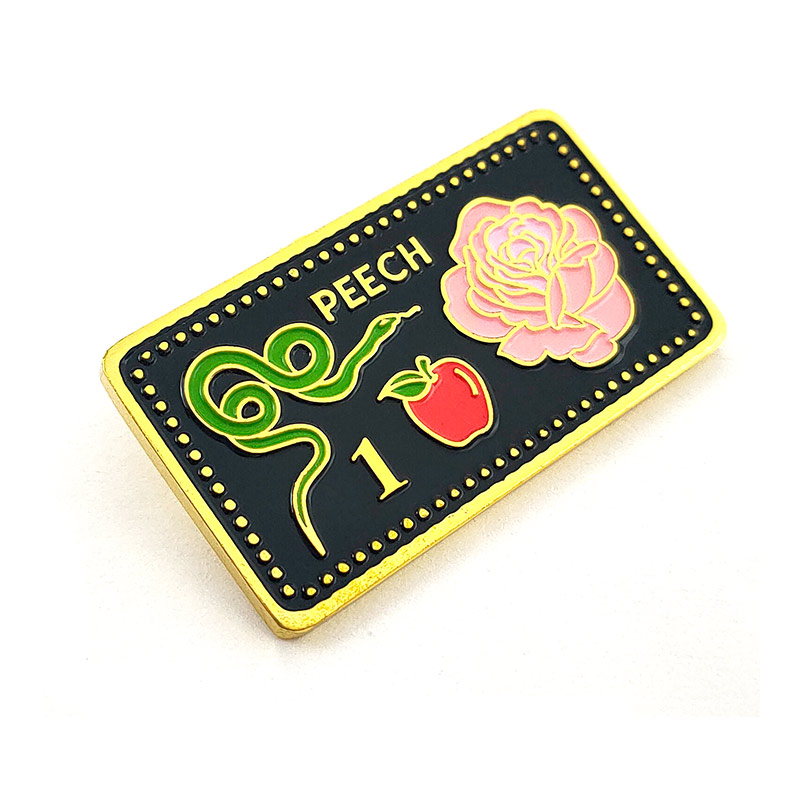 Personalised rose enamel brooch cartoon student pink rose baked enamel brooch pin pin badge