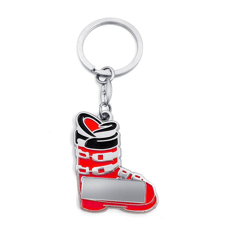 Cartoon shoes metal zinc alloy baking paint keychain