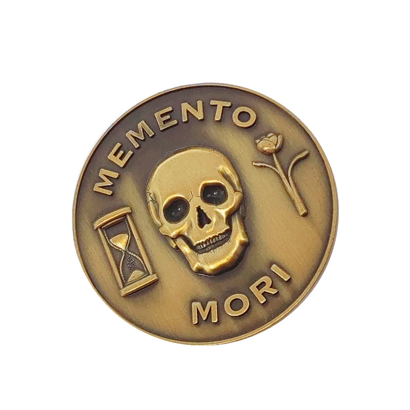 Tourist attractions custom metal plating ancient gold skull commemorative coin craft gifts