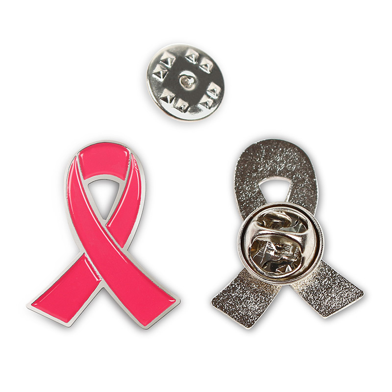 Pin Button Conference Badge Volunteer Custom Maker Emblems And Badges Breast Cancer Awareness Brooches Pink Ribbon Iron 50 Metal