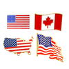 BCustom Badge Canadian Flag American Flag Soft Enamel Metal Travel Souvenir Wholesale Printing Iron Europe