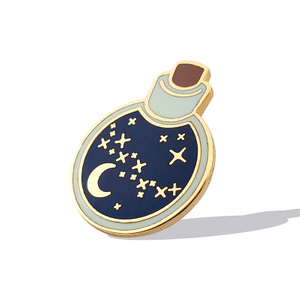 New creative moon shape metal brooch cartoon moon badge