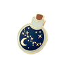 New creative moon shape metal brooch cartoon moon badge