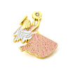 Creative Cartoon Angel Girl Shape Alloy Baking Lacquer Badge