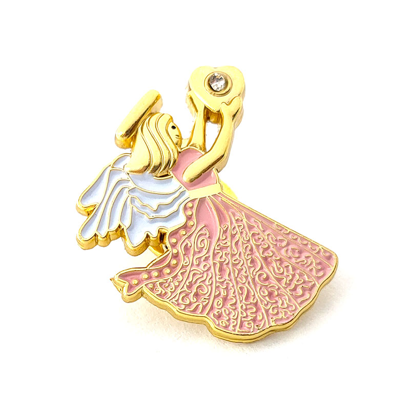 Creative Cartoon Angel Girl Shape Alloy Baking Lacquer Badge