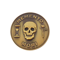 Tourist attractions custom metal plating ancient gold skull commemorative coin craft gifts