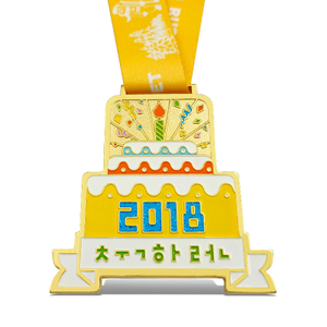 Cartoon metal baking paint / imitation enamel with gold onion powder custom corporate commemorative medals and awards