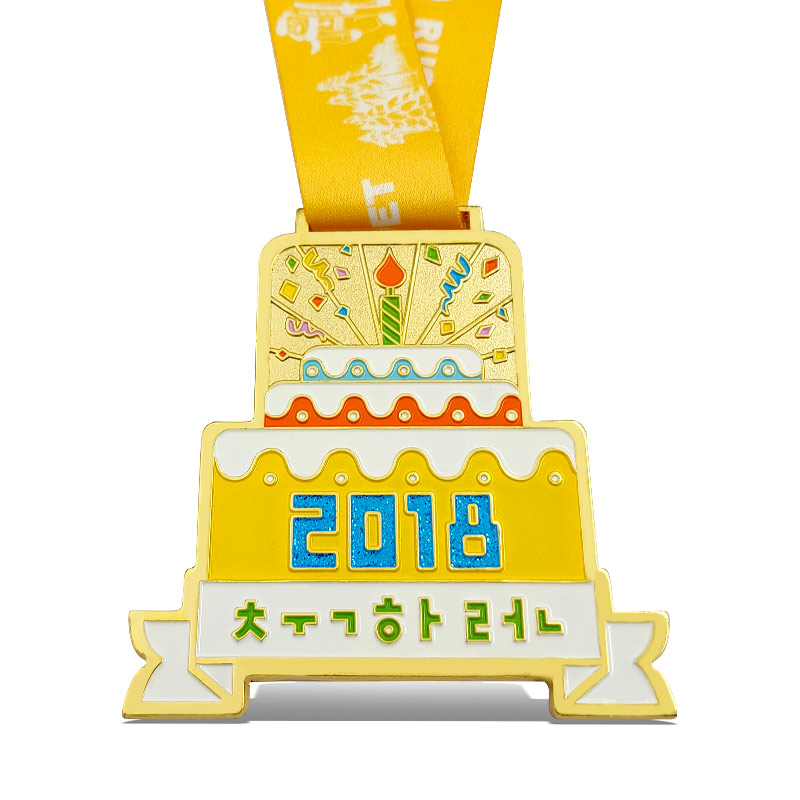 Cartoon metal baking paint / imitation enamel with gold onion powder custom corporate commemorative medals and awards