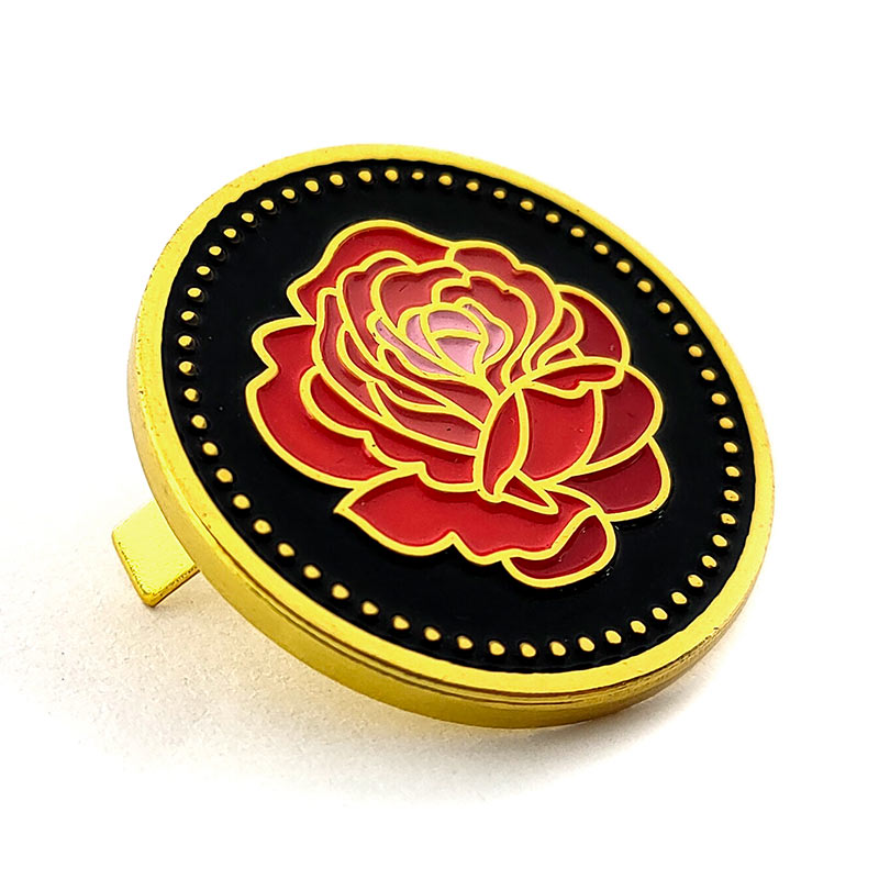 Flower Gift Jewellery Red and Black Rose Flower Alloy Brooch Wedding Corsage Cartoon Badge