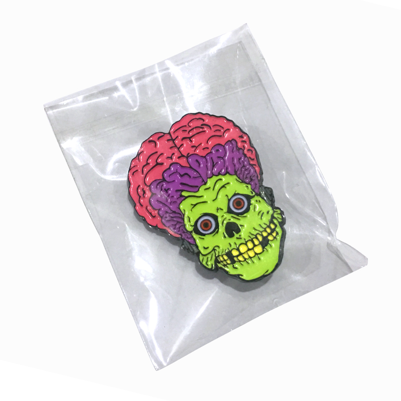 Colourful Skull Brooch Halloween Skull Butterfly Pin Metal Alloy Lacquer Badge Accessories