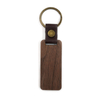 Wood Key Chains Custom DIY Key Ring Walnut Square Round Wooden Piece PU Leather Rectangular Shape