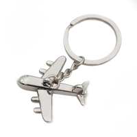 Creative Aircraft Model Metal Keychain Zinc Alloy Plating Pendant