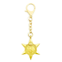 Metal pentagram gold zinc alloy keychain creative pendant small gifts