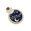 New creative moon shape metal brooch cartoon moon badge