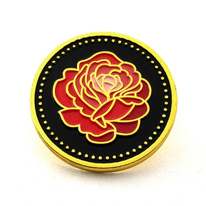 Flower Gift Jewellery Red and Black Rose Flower Alloy Brooch Wedding Corsage Cartoon Badge