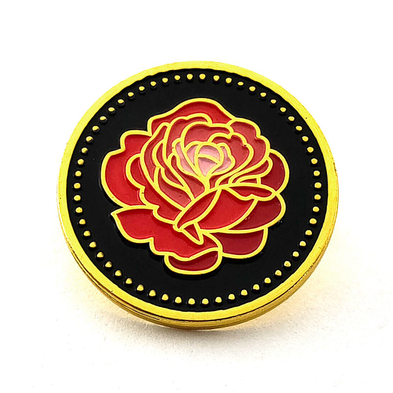 Flower Gift Jewellery Red and Black Rose Flower Alloy Brooch Wedding Corsage Cartoon Badge