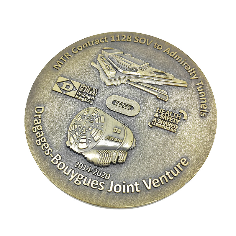 Factory custom metal zinc alloy commemorative coin ancient bronze tourist attractions souvenir gifts