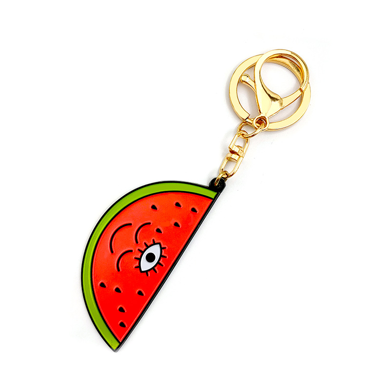 Metal creative watermelon keychain business gifts personality men and women pendant