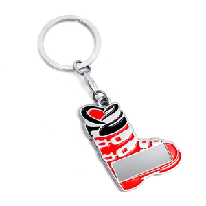 Cartoon shoes metal zinc alloy baking paint keychain