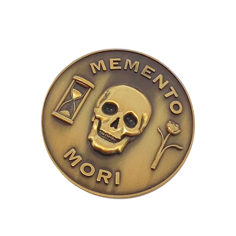 Tourist attractions custom metal plating ancient gold skull commemorative coin craft gifts