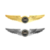 Custom Badge Round Metal Embossed 3d Gold Plated Wings Shape Aviation Airline for Souvenir Emblem Badge