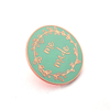 Imitation Enamel Brooch Zinc Alloy Custom Metal Round Rose Gold Badge