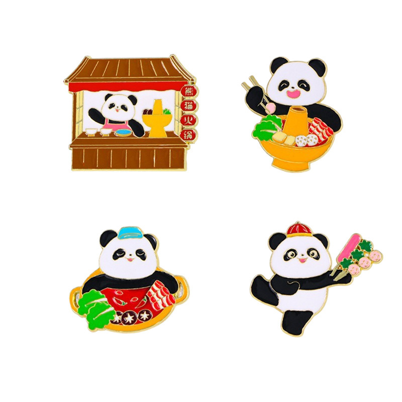 Sichuan Chengdu Chongqing tourist souvenirs creative hot pot cute trendy giant panda refrigerator magnet magnetic stickers