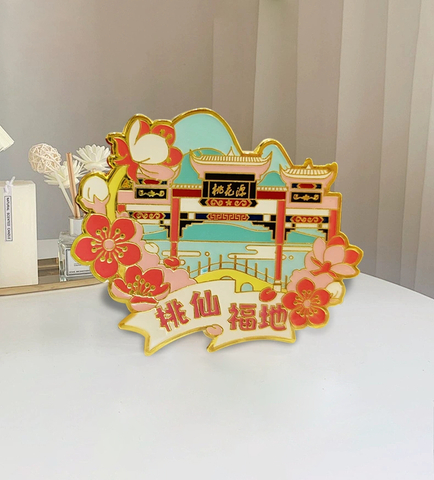 Customized creative cartoon refrigerator magnets for tourism, metal imitation enamel, magnetic zinc alloy, cultural and creative surrounding scenic spots