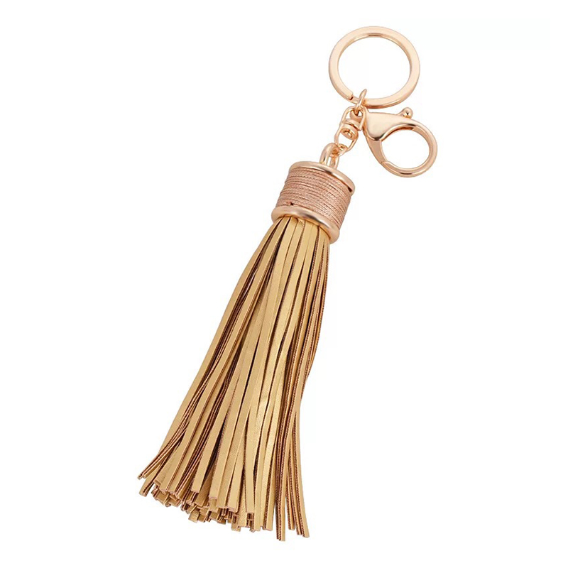 Customized Cross-border Fashion Creative Leather Tassel Keychain Car Pendant Bag Pendant Small Gift Personalized Tassel Keychain Pu Leather Keychain Pendant Customized Exclusive Logo