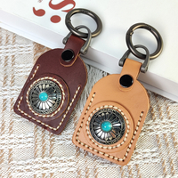 Hand-stitched Vintage Cowhide Car Keychain Creative Small Gift Exquisite Key Pendant