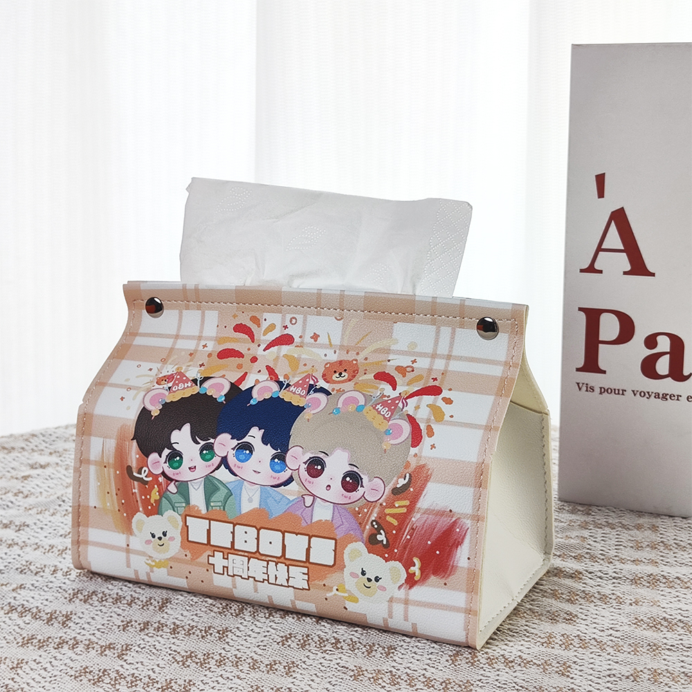 TFBOYS 10th Anniversary Tissue Box Toilet Cartoon Tissue Box Storage Box Car Creative Tissue Box