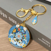 Factory customized rotating keychain metal alloy imitation enamel craftsmanship multi-color baked paint small gift customization