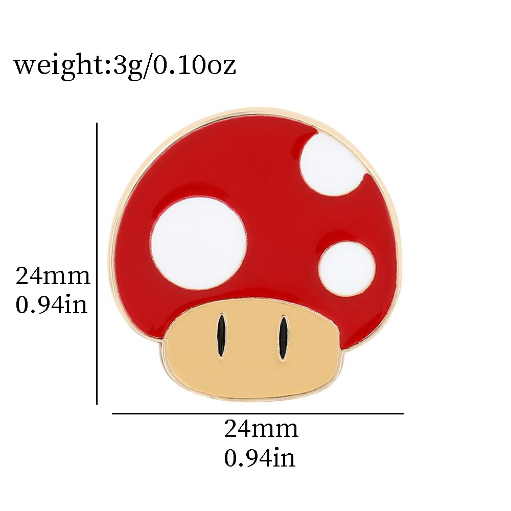 Super Mario Brooch Creative Cartoon Game Character Peripheral Metal Badge Mushroom Accessory Pin