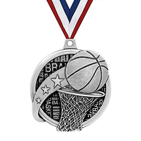 Customized metal medal 3D stereo school basketball game sports competition commemorative prize ribbon metal medal production
