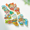 Sliding map metal puzzle refrigerator magnet custom splicing combination alloy refrigerator magnet custom