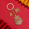 Keychain Auspicious Eight Treasures Personalized Car Keychain Pendant School Bag Pendant Soft Enamel