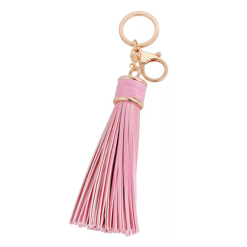 Customized Cross-border Fashion Creative Leather Tassel Keychain Car Pendant Bag Pendant Small Gift Personalized Tassel Keychain Pu Leather Keychain Pendant Customized Exclusive Logo