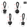 Ins style cute iron chain ring love leather pendant trendy keychain bag small gift